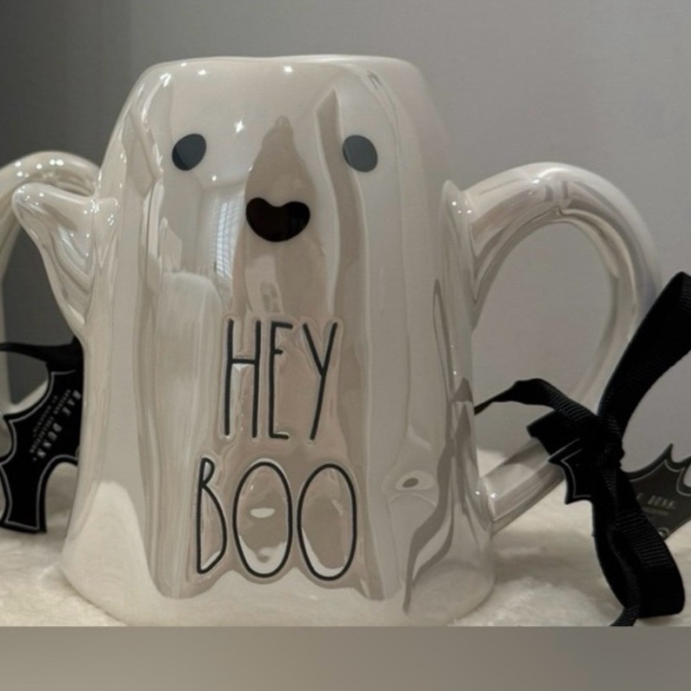 Rae Dunn “Hey Boo” Iridescent Halloween Mug - Picture 2 of 4